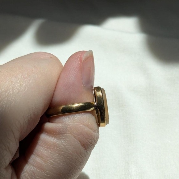 One-Of-A-Kind Handmade Scenic Inclusion Composite Artist Cabochon Ring - Picture 5 of 6